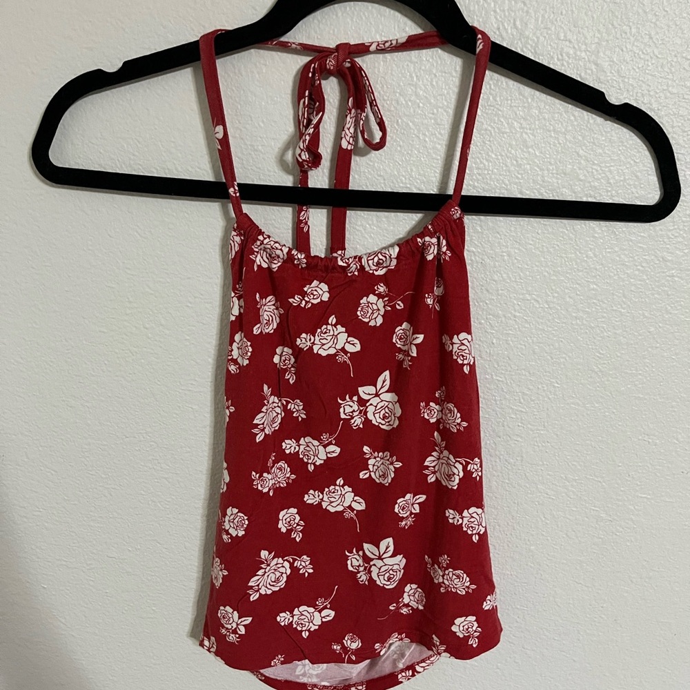 Forever 21 Rose Halter Crop Top